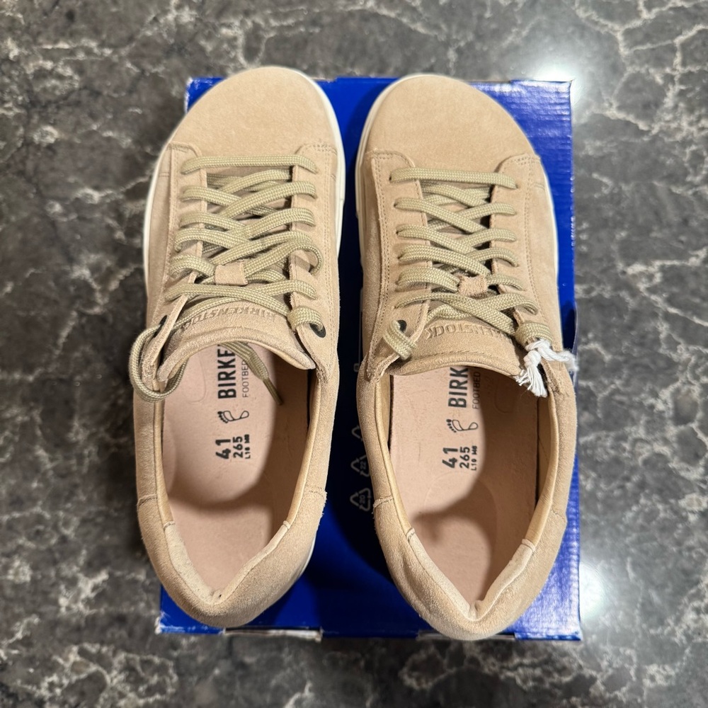 NEW Women's Birkenstock Bend Low Suede Leather (Sandcastle/White) - Picture 9 of 16